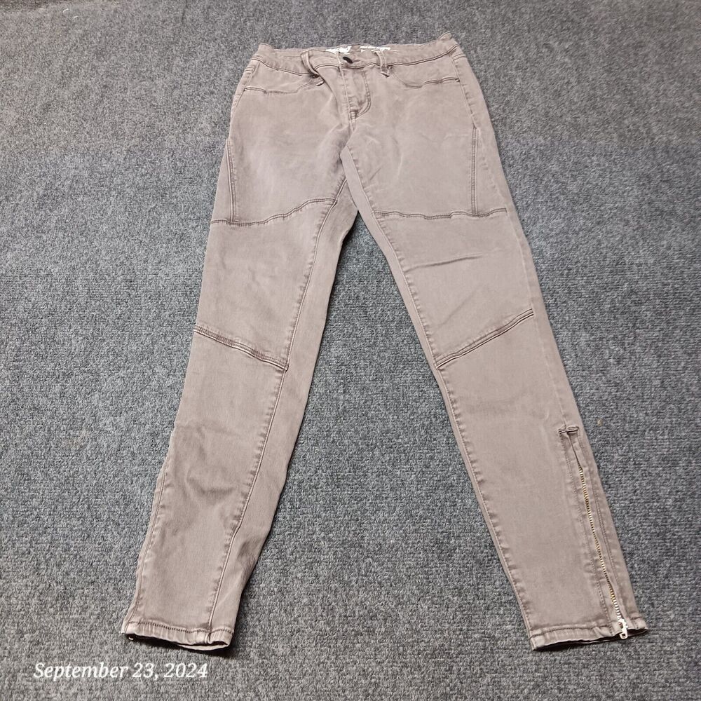 Mossimo Jeans Women 00 / 24 Gray Mid-Rise Jegging Stretch Zip Ankle